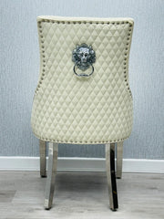 Beige Louis Dining Table With Cream Leather Majestic Chairs