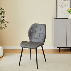 2 x Oliver PU Leather Effect Dining Chairs- White, Grey, Black
