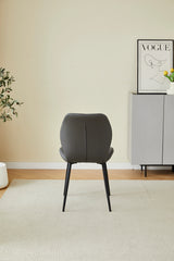 2 x Oliver PU Leather Effect Dining Chairs- White, Grey, Black