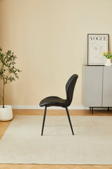 2 x Oliver PU Leather Effect Dining Chairs- White, Grey, Black