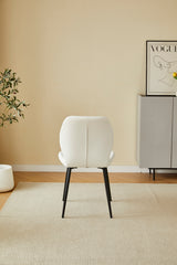 2 x Oliver PU Leather Effect Dining Chairs- White, Grey, Black
