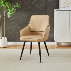 2 x Palermo PU Leather Dining Chairs- Black, Grey, Beige