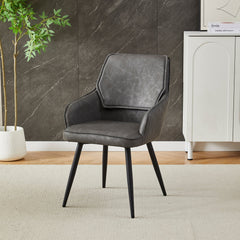 2 x Palermo PU Leather Dining Chairs- Black, Grey, Beige