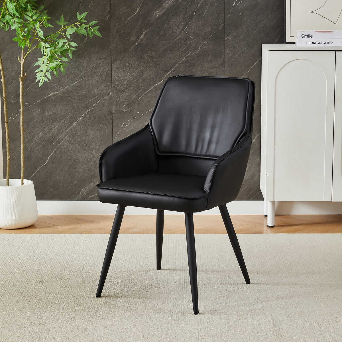 Palermo Black PU Leather Dining Chair