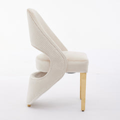 2 x Santorini Gold Dining Chairs- Black Gold, Cream Gold