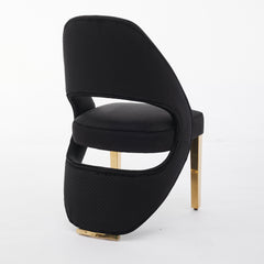 2 x Santorini Gold Dining Chairs- Black Gold, Cream Gold