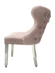 Valentino Plush Velvet Dining Chairs- Pink