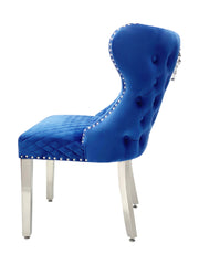 Valentino Plush Velvet Dining Chairs- Navy