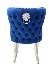 Valentino Plush Velvet Dining Chairs- Navy