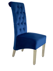 Sofia Plush Velvet Fabric Dining Chairs- Navy