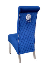 Sofia Plush Velvet Fabric Dining Chairs- Navy