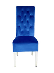 Sofia Plush Velvet Fabric Dining Chairs- Navy