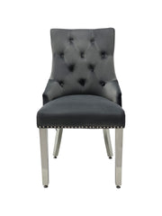 2 x Valencia Dining Chairs- Light Grey, Black, Dark Grey