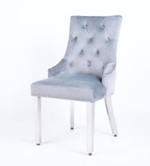2 x Valencia Dining Chairs- Light Grey, Black, Dark Grey