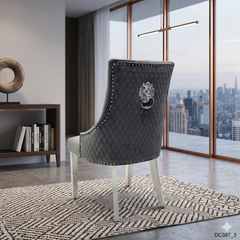 2 x Majestic PU Leather Dining Chairs - Midnight Black, Cream, Grey