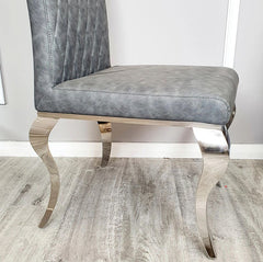 1.3m Round Grey Louis with DG Leather Nicole