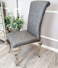 1.3m Round Grey Louis with DG Leather Nicole