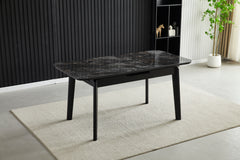 Arizona Extending Black Gold Ceramic Dining Table