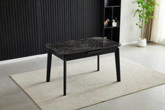 Arizona Extending Black Gold Ceramic Dining Table