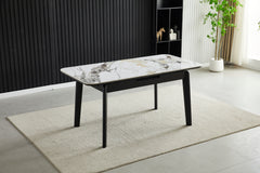 Arizona Extending Cream Gold Ceramic Table