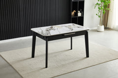 Arizona Extending Cream Gold Ceramic Table