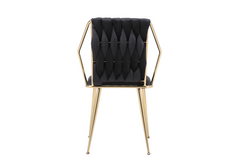 2 x Daisy Gold Dining Chairs - Cream Gold, Black Gold