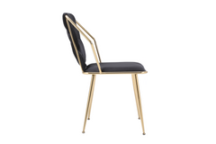 2 x Daisy Gold Dining Chairs - Cream Gold, Black Gold