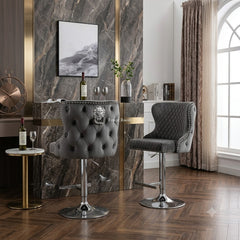 Valentino Bar/Breakfast Stools-HQ Silver, Black, Navy, Mink, Dark Grey