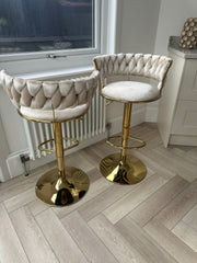 Camelia Luxury Cream & Gold Bar Stool