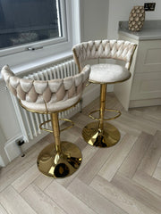 Camelia Luxury Cream & Gold Bar Stool