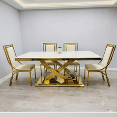 Cream Gold Elina with Cream Gold Windsor Chairs