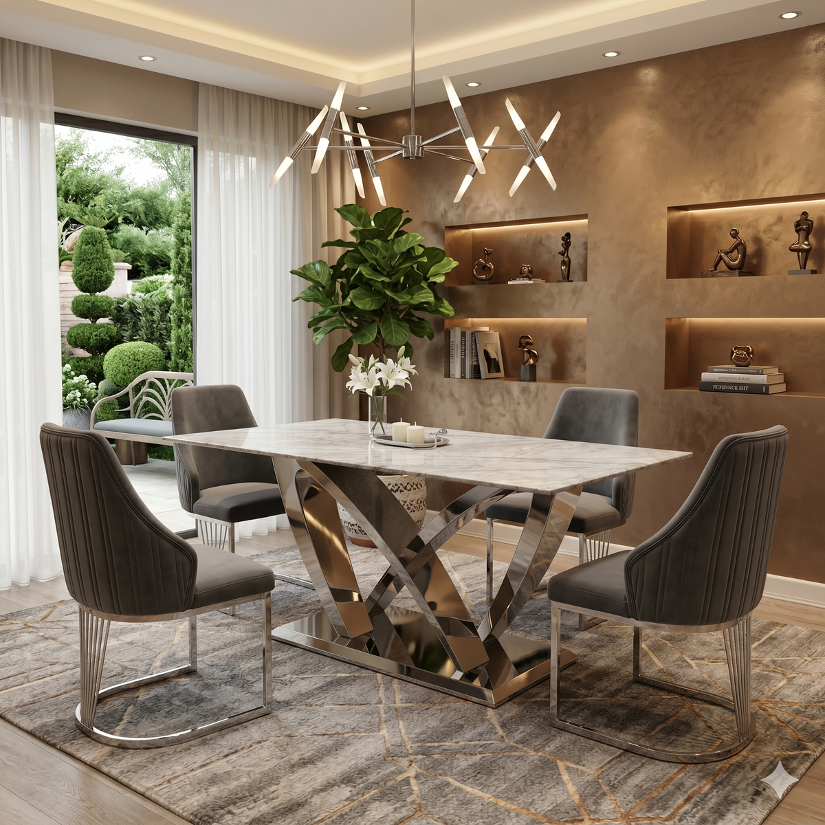 Grey California Table With Grey Lasco Chairs