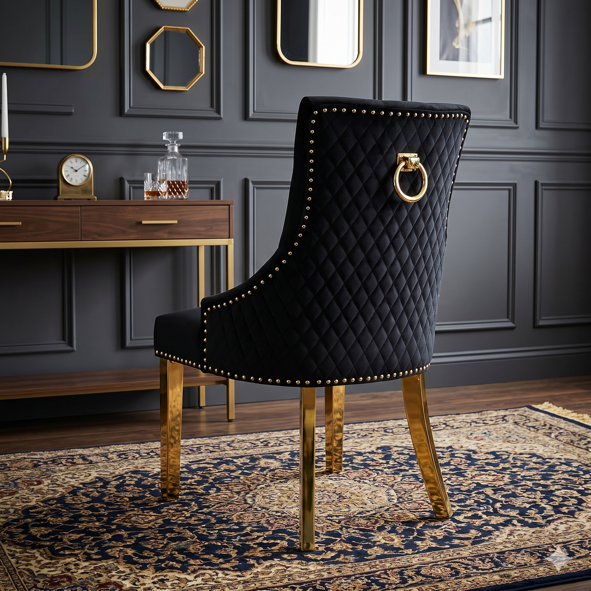 Majestic Ring Knocker Chairs- Black Gold