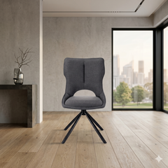 2 x Roseland 360 Swivel Dining Chairs- Beige/Grey