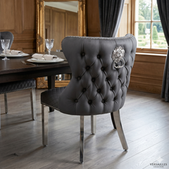 Valentino PU Leather Dining Chairs - Hudson Grey