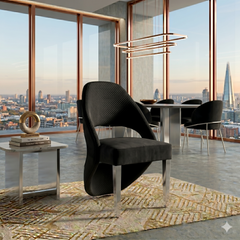 Santorini Black Silver Dining Chair