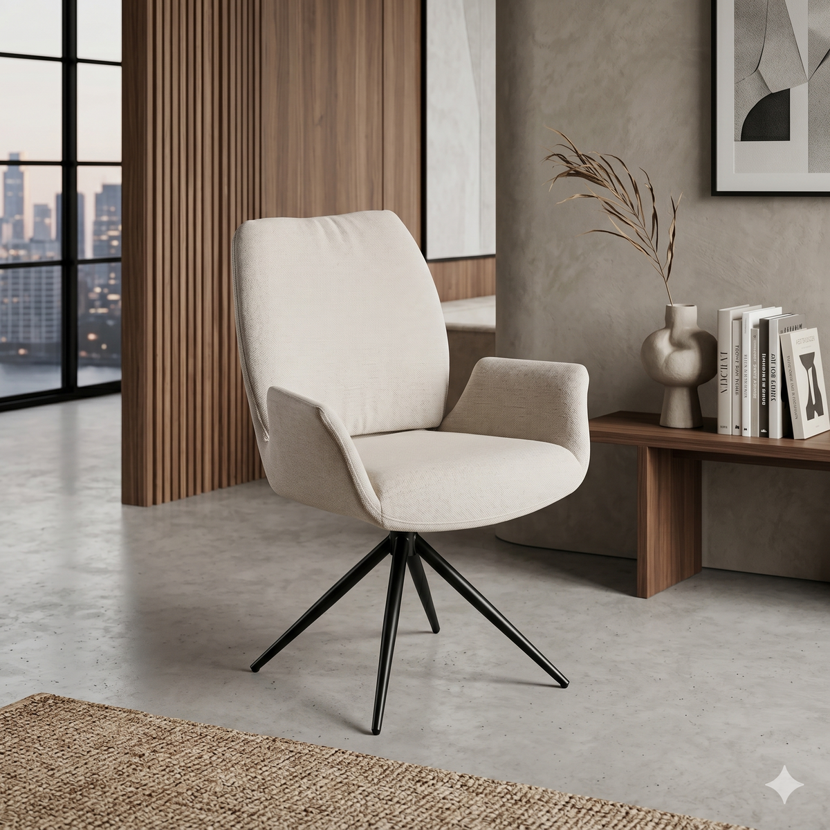 Fairmont 360 Swivel Beige Dining Chair