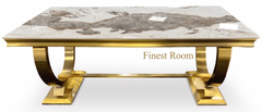 Ariana Gold Dining Table With Navy Gold Majestic Chairs