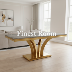 Charisma Gold Marble Dining Table