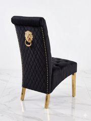 Sofia Black Gold Lion Knocker Chairs
