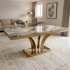 Charisma Gold Marble Dining Table