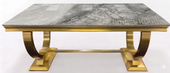Ariana Gold Dining Table With Navy Gold Majestic Chairs