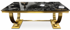 Ariana Gold Dining Table With Navy Gold Majestic Chairs