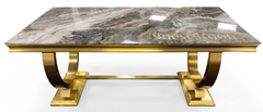 Ariana Gold Dining Table With Navy Gold Majestic Chairs