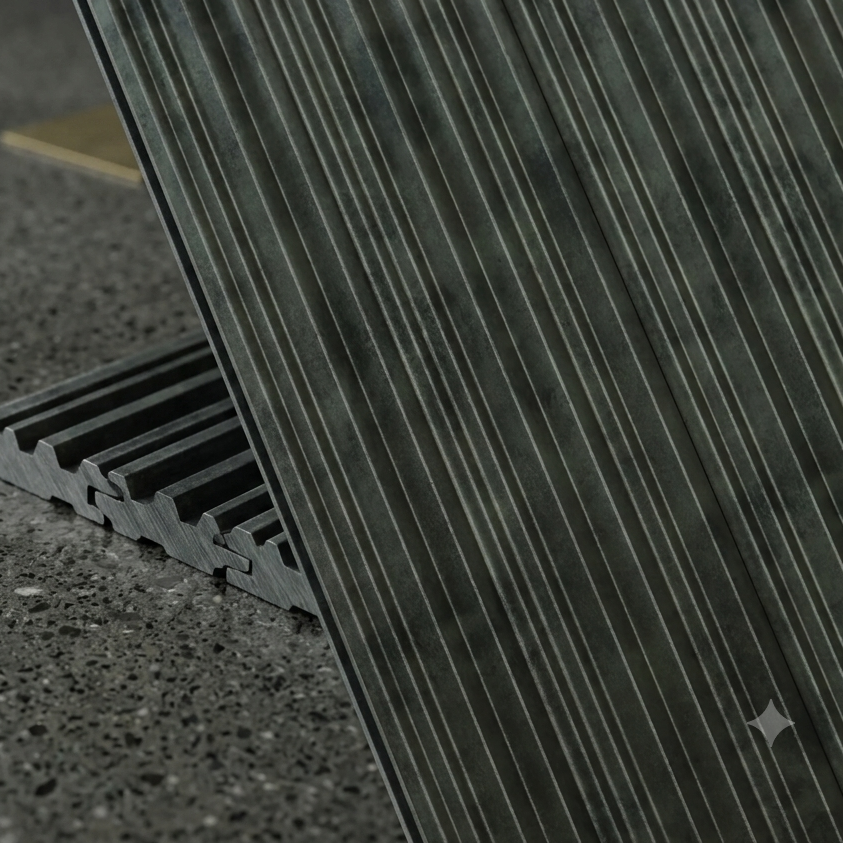 Wave Style PVC Wall Panels – Graphite Grey