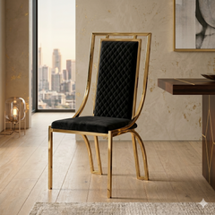 Windsor Dining Chair - Black & Gold