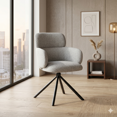 2 x Tuscany 360 Swivel Chairs- Beige/Grey