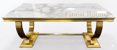 Ariana Gold Dining Table With Navy Gold Majestic Chairs