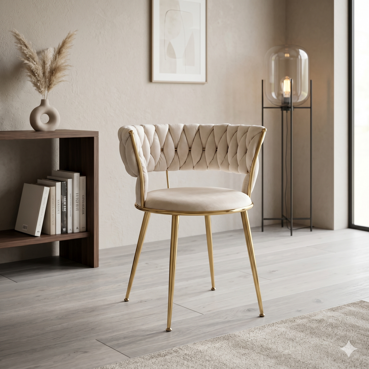 Camelia Dining Chair - Cream & Gold