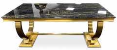 Ariana Gold Dining Table With Navy Gold Majestic Chairs